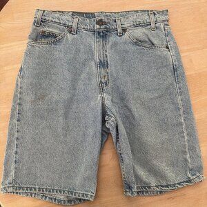 Levis 550 Shorts Mens Orange Tab Blue Denim Size 34 VTG Relaxed Fit Light Wash